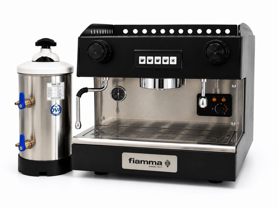 Máquina de café FIAMMA + moinho profissional + descalcificador DVA LT8