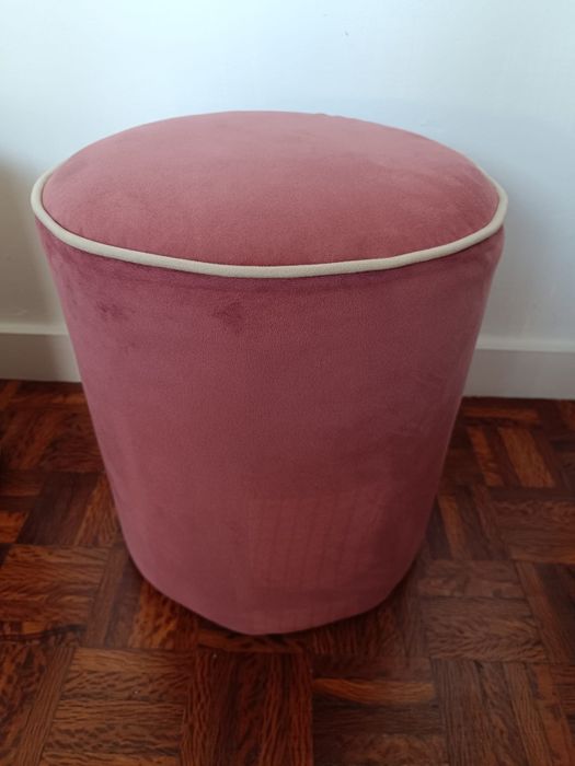 Puff Antoine 34 x 34 x 39 cm Rosa Leroy Merlin
