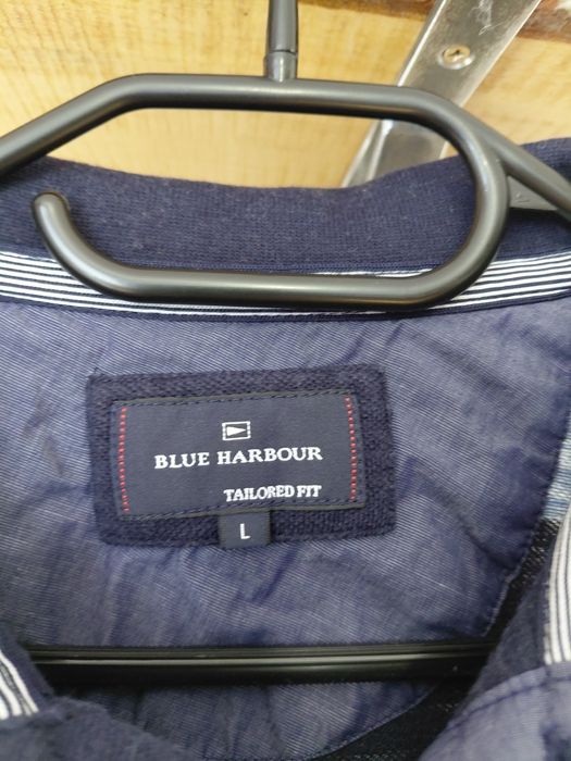 Bawełniana koszulka polo Blue Harbour M&S r. M pasy