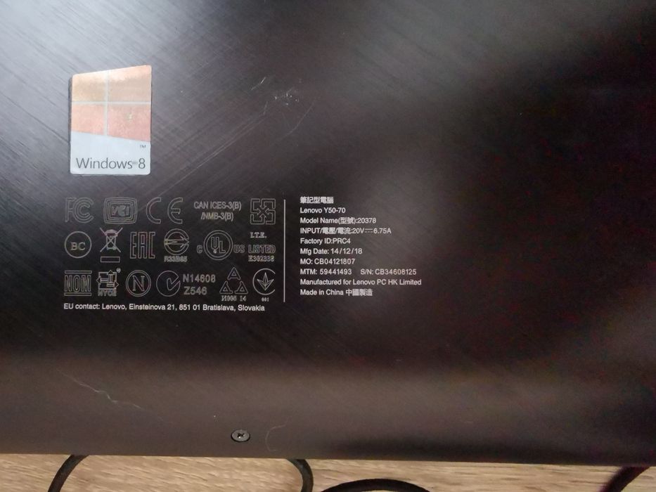 Lenovo Y50-70 I7-4710HQ 8GB RAM, 15,6, 256GB SSD, GTX860M, WIN10