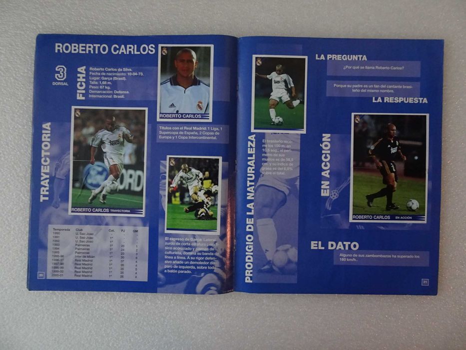 Caderneta de cromos de futebol completa Real Madrid 2000/2001 Panini