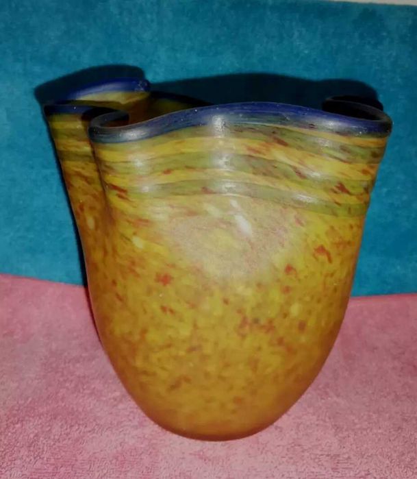 VASO EM PASTA DE VIDRO ART DÉCO ANTIGO