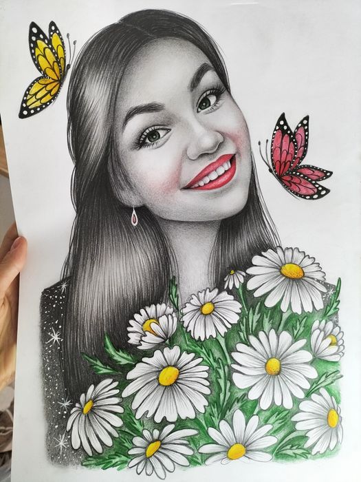 Портрет по фото  заказ  рисунок картина арт карандаш масло акварель