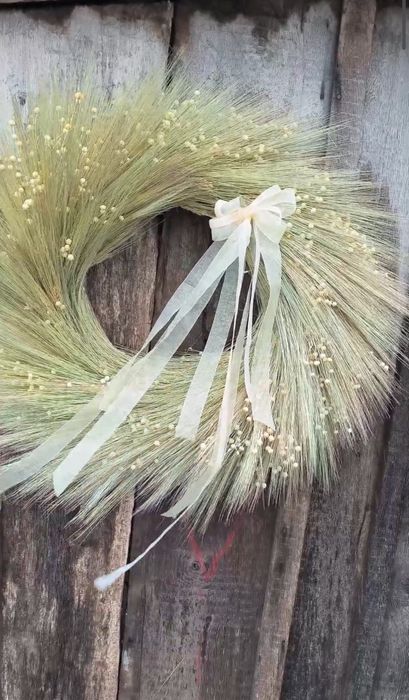 Натуральні свічки. Інтер'єрний вінок. Дідух. Букет із сухоцвітів