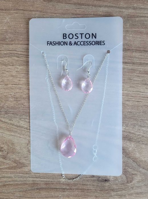 zestaw biżuterii różowy
