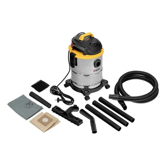 Пилосос будівельний Denzel порохотяг 1300Вт 15л Пылесос строительный