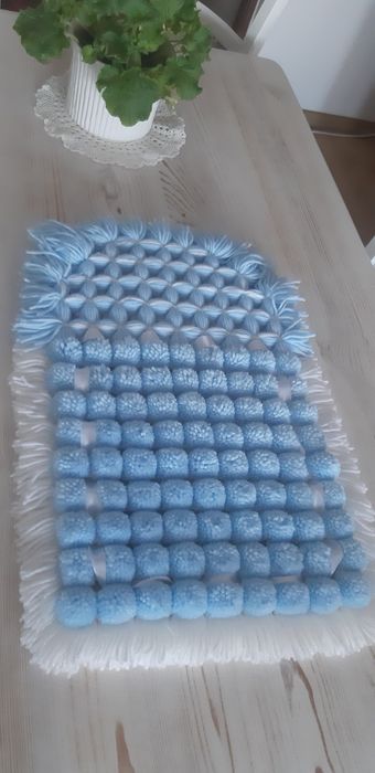 Kocyk siedzisko poduszka niebieskie