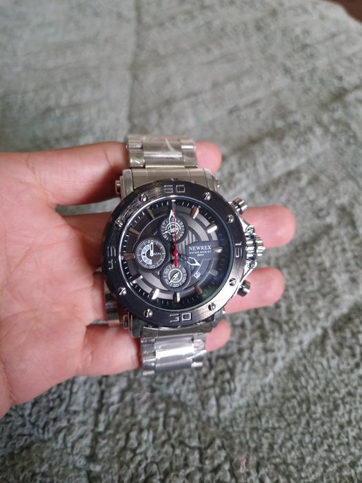 Relógio Newrex Chronograph Aço Inoxidável - Como Novo com Caixa