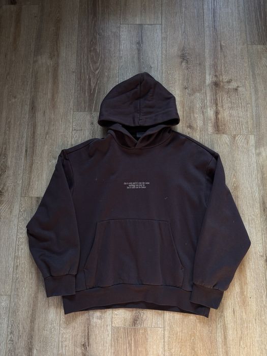 Brązowa bluza z kapturem hoodie boxy fit z nadrukiem H&M M