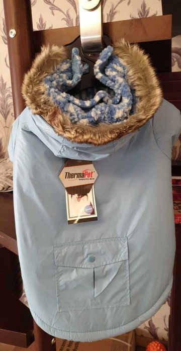 Kurtka dla psa ocieplana nieprzemakalna na polarze roz. XL niebieska