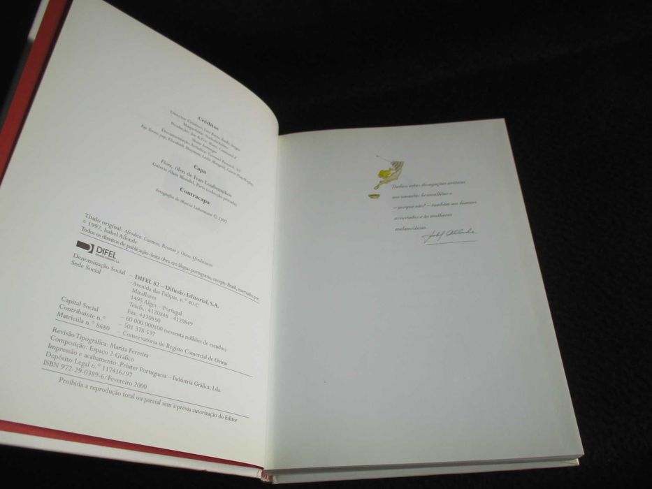 Livro Afrodite Histórias Receitas e Outros Afrodisíacos Isabel Allende