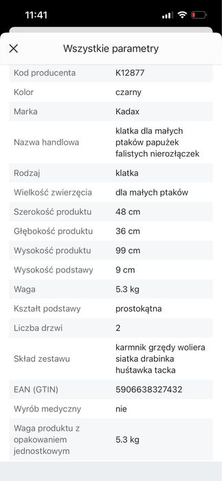 Klatka dla papug ptakow egzotycznych