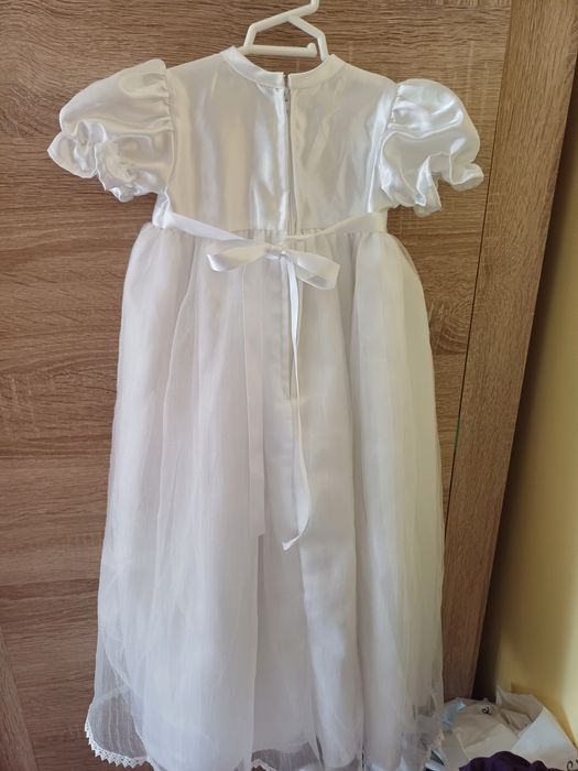 Przepiękna biała długa sukienka chrzest