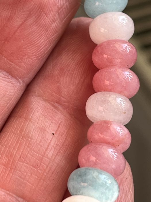 Bransoletka  z akwamarynów,  , morganitów