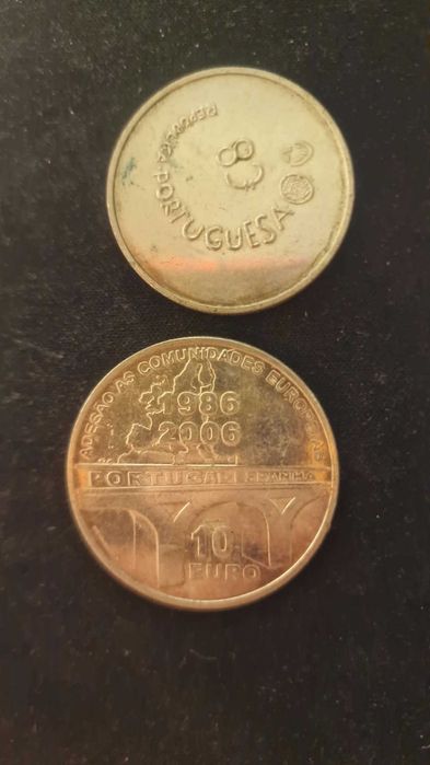 Conjunto de 2 Moedas Comemorativas em Prata — 10€ "Adesão UE" e 8€ "D. Henrique" (2006)