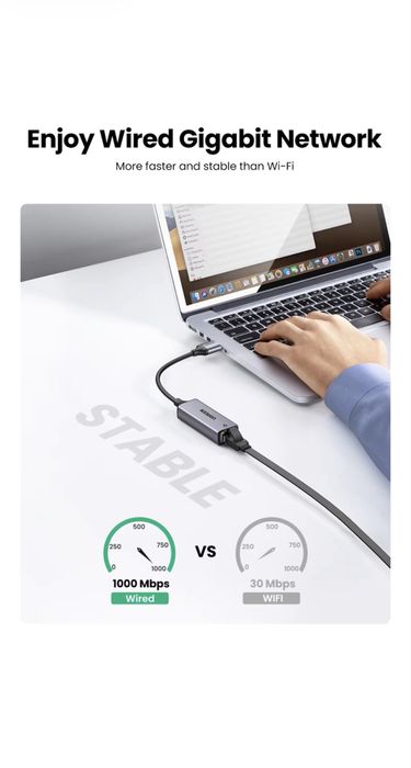 Мережевий адаптер UGREEN USB-C to RJ45 Ethernet CM199