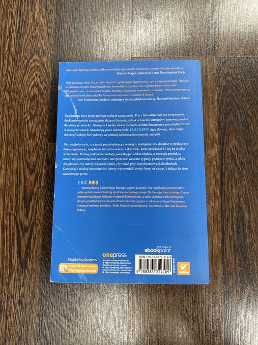 Ksiazka Metoda Lean Startup Eric Ries