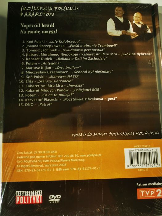 Kolekcja Polskich Kabaretów 15x DVD komplet nowe folia