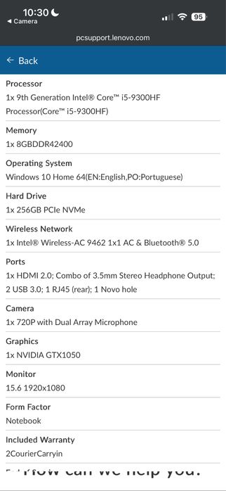 PC gamer (gaming) Lenovo preto