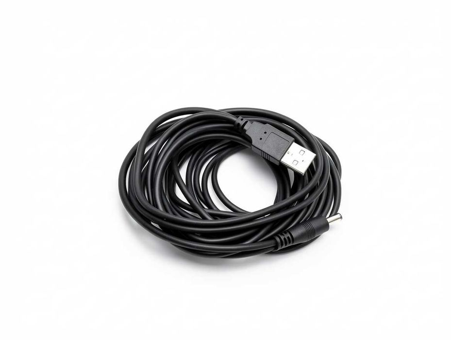 N252 Kabel Zasilający USB Do DC Barrel Jack Wtyk Beczkowy Cylindryczny Zasilacz Ładowarka Długi Przewód Czarny Do Urządzeń Elektronicznych Zasilanie
