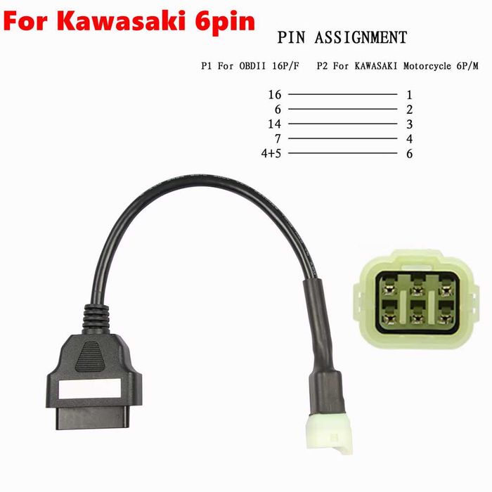 Kabel adapter diagnostyczny do motorów KAWASAKI 6-PIN