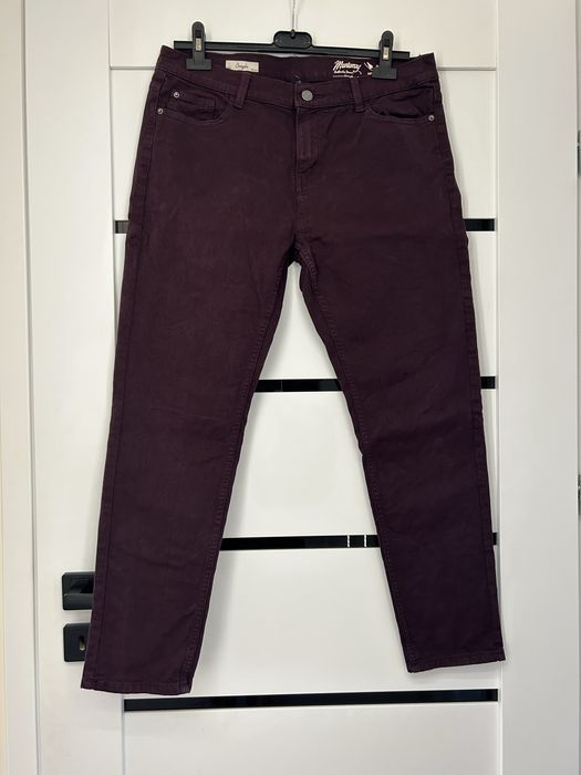 Burgundowe spodnie jeansowe damskie S M L