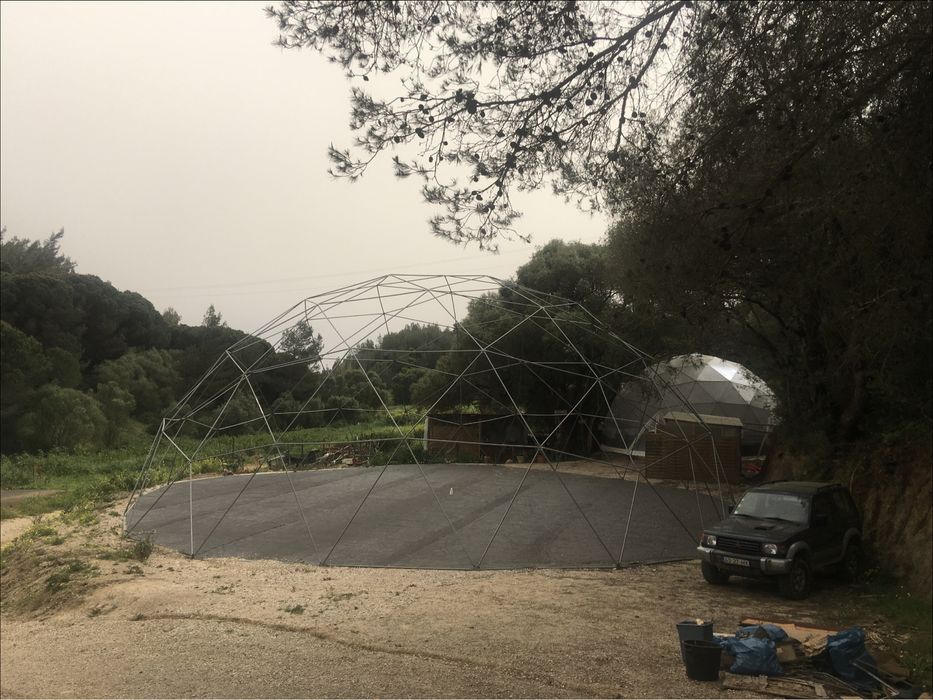 Dome estrutura ferro 20m diam. 250m2 . Só para Sombra,cobertura Lycras extra para sombra