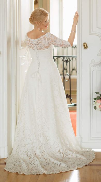 Wyjątkowa ponadczasowa suknia ślubna Lite rozm.42 + bolerko + welon