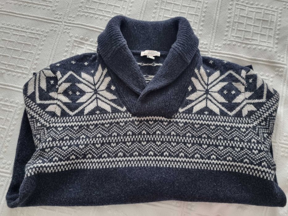 Męski, zimowy sweter GAP, wełniany