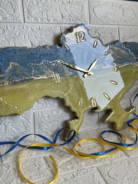 АКЦІЯ! Годинник з епоксидної смоли. Мапа України