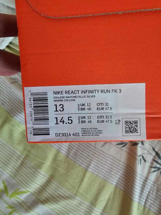 Кросівки Nike React Infinity Run Flyknit 3 DZ3014-401 Розмір 47.5