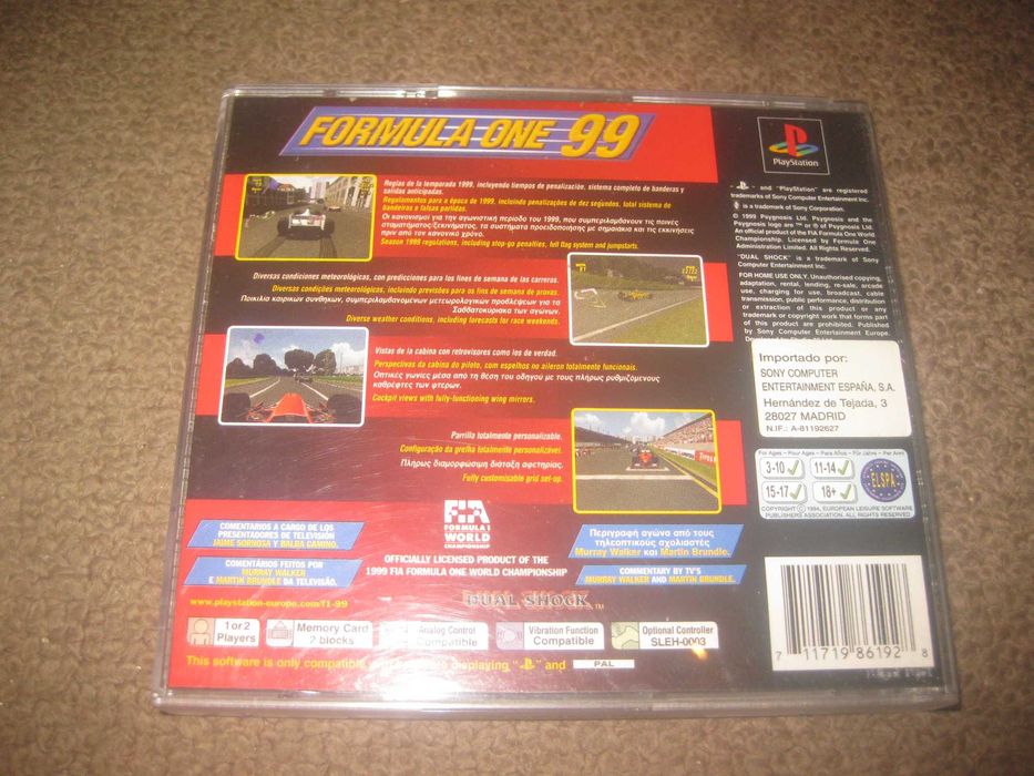 Jogo "Formula One 99" para a Playstation 1/Completo!