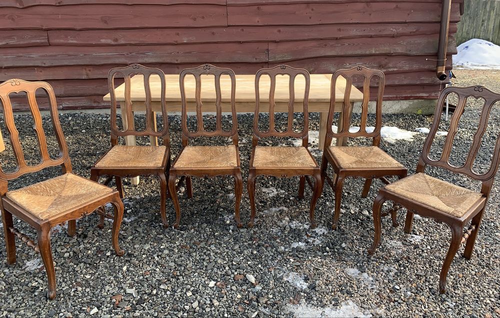 Krzesła dębowe Ludwik trawa morska