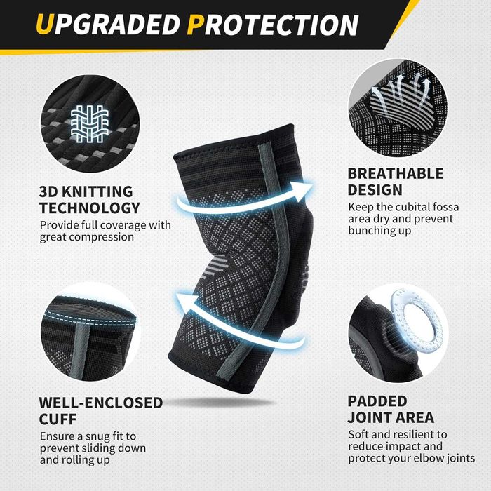 Zestaw 2 elastycznych stabilizatów na łokieć z żelową wkładką roz. S