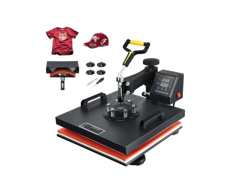 Prasa Termiczna 2w1 do Koszulek i Kubków – Sublimacja Teflon 1500W