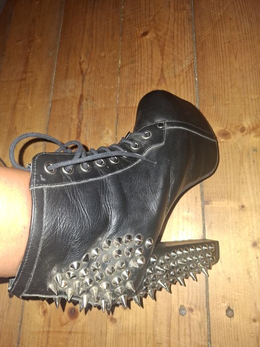 Jeffrey Campbell botki na platformie z ćwiekami, gothic, rock, vintage  40