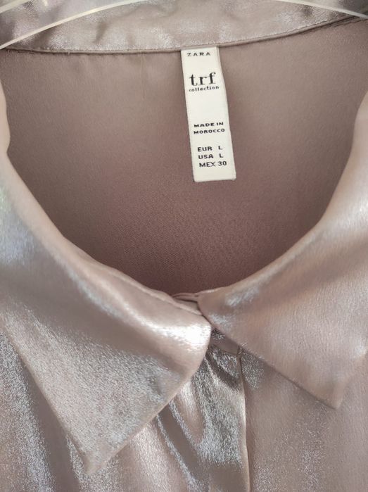 Camisa Zara prateada tamanho L