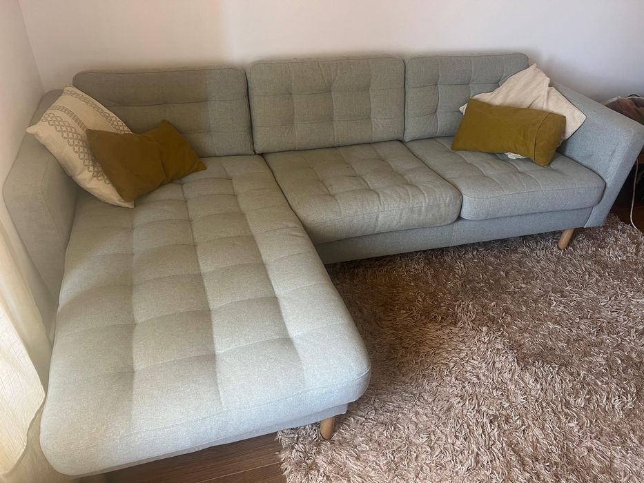 Sofá chaise longue verde Ikea
