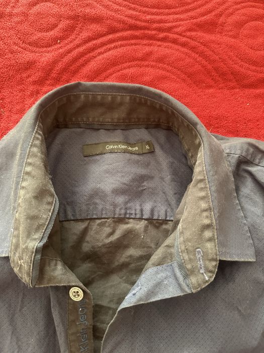 koszula Calvin Klein L granatowa slim