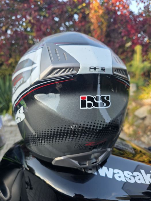 Kask motocyklowy iXS HX 500 czarny biały czerwony
