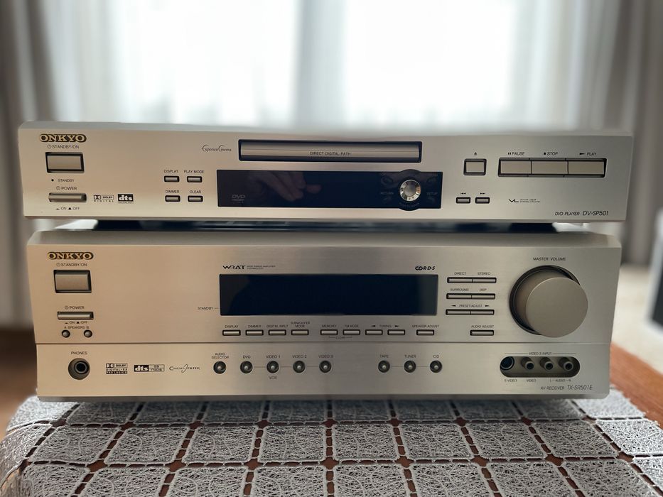 Amplituner ONKYO TX-SR501E plus DVD kolumny