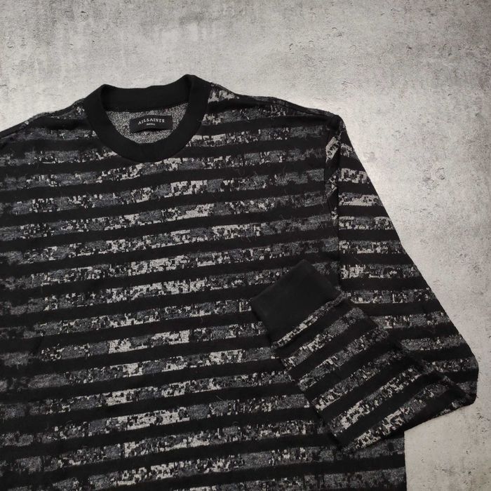MĘSKI PREMIUM Sweter Bluza Designer Mix AllSaints Czarny Luxury Paski