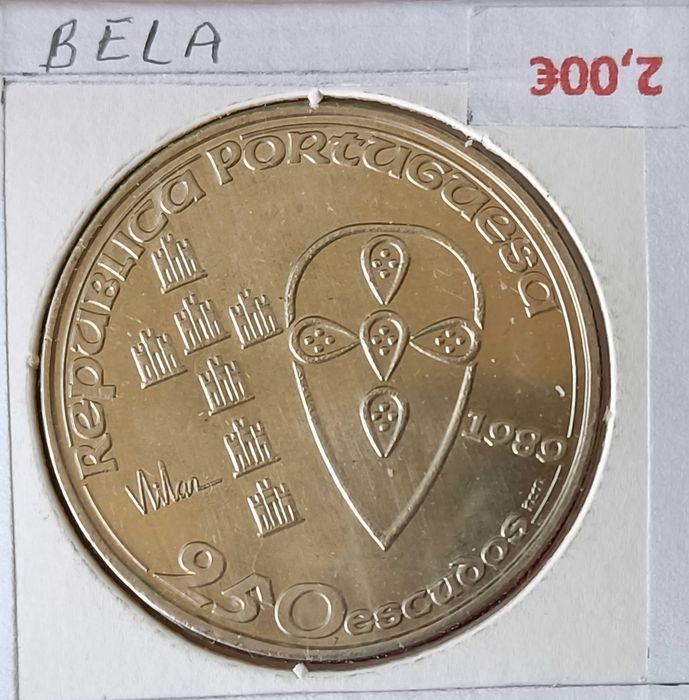 Moeda Portuguesa comemorativa de 250 escudos ( Niquel)