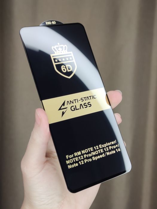 Захисне скло 6D Anti-Static для Xiaomi Redmi Note  12 Pro  Note 14