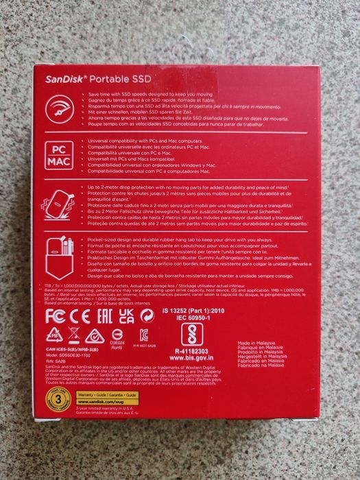 SanDisk Portable SSD 1TB USB3.2 Gen2. Гарантія