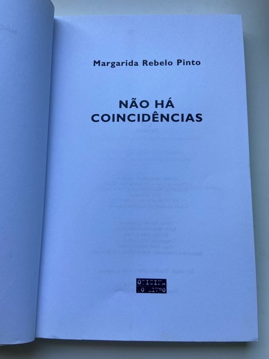 Livro "Não há coincidências" de Margarida Rebelo Pinto