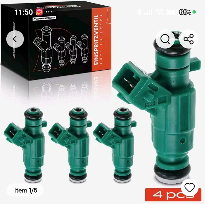 Conjunto (Kit) de 4 injectores a gasolina  Ref. OEM F198400J-4