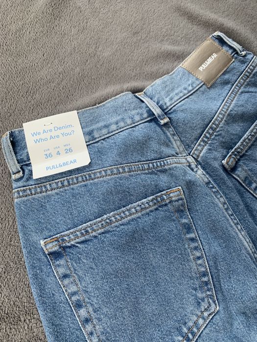 dżinsy straight leg z wysokim stanem (prosta nogawka)