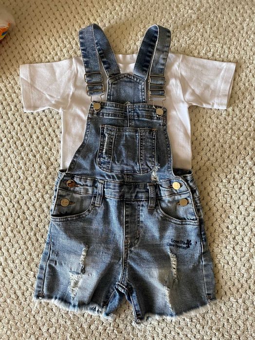 Джинсовый комбинезон + Подарок футболка