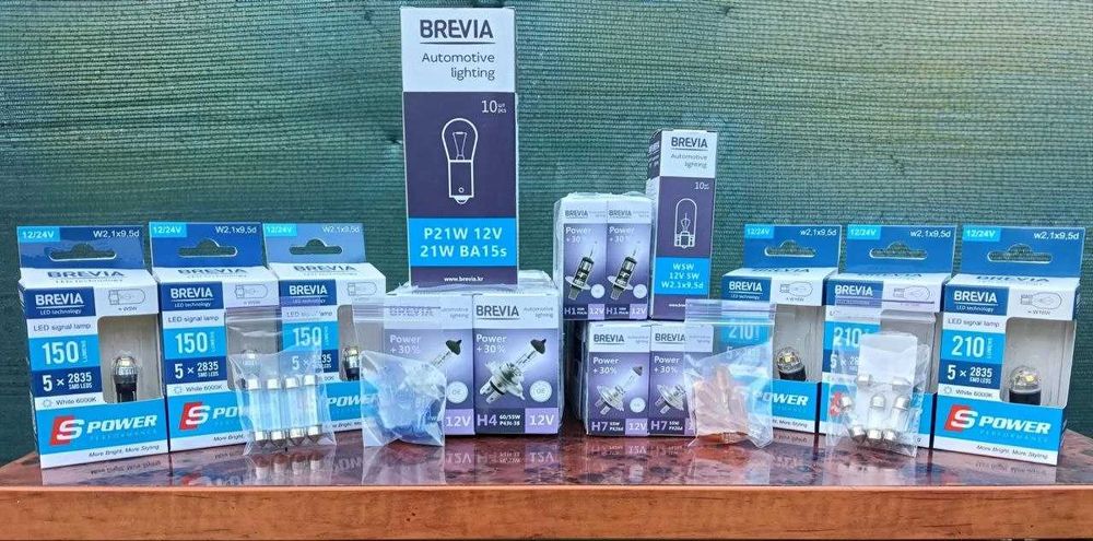 LED лампи та галоген Brevia H7, H4, H1, P21W, W5W, W16W Луцьк